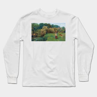 Poll the Milkmaid by Arthur Hughes Long Sleeve T-Shirt